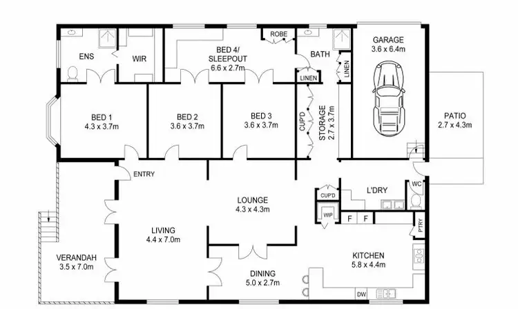 Floorplan of Homely rural property listing, 2 West James Road, Rocksberg QLD 4510
