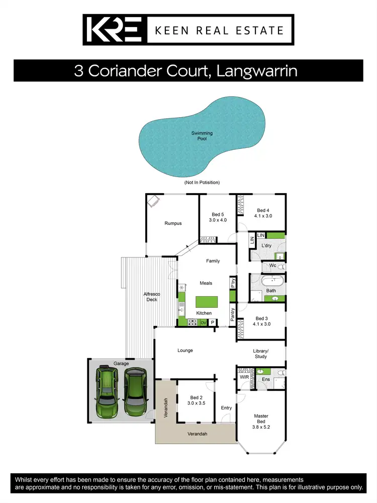 Floorplan of Homely house listing, 3 Coriander Court, Langwarrin VIC 3910