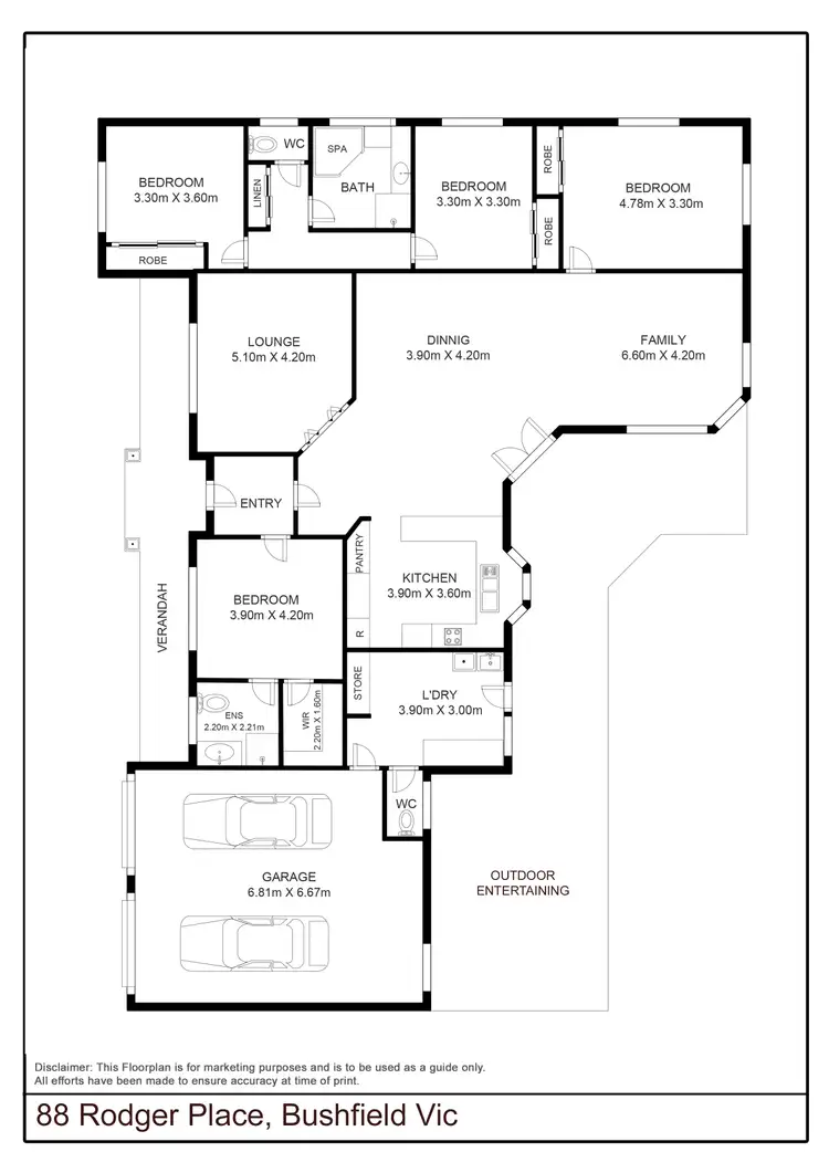 Floorplan of Homely house listing, 88 Rodger Place, Bushfield VIC 3281