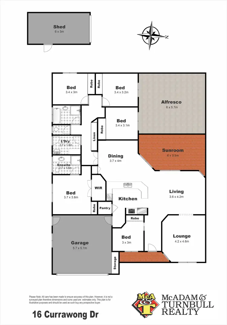 Floorplan of Homely house listing, 16 Currawong Drive, Highfields QLD 4352