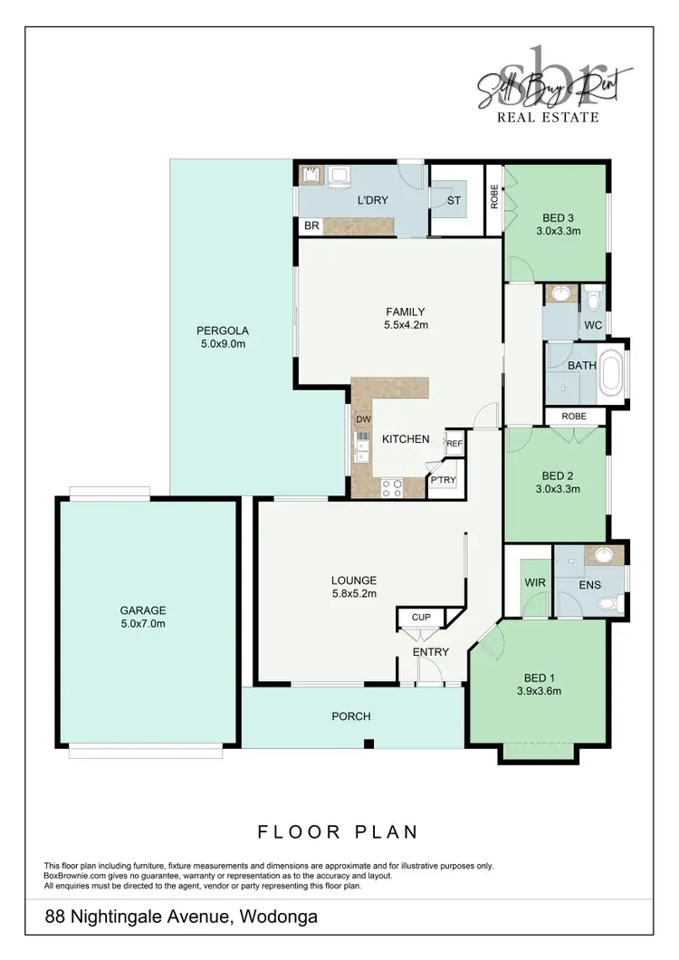 Floorplan of Homely house listing, 88 NIGHTINGALE AVENUE, Wodonga VIC 3690