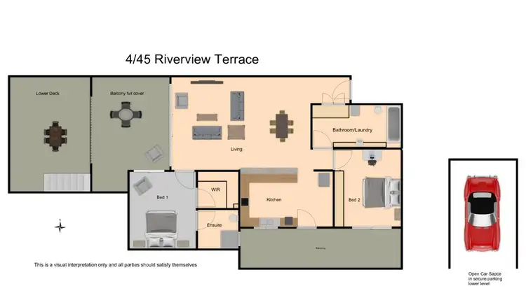 Floorplan of Homely apartment listing, 4/45 Riverview Terrace, Indooroopilly QLD 4068