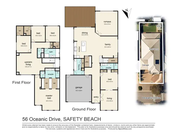Floorplan of Homely house listing, 56 Oceanic Drive, Safety Beach VIC 3936