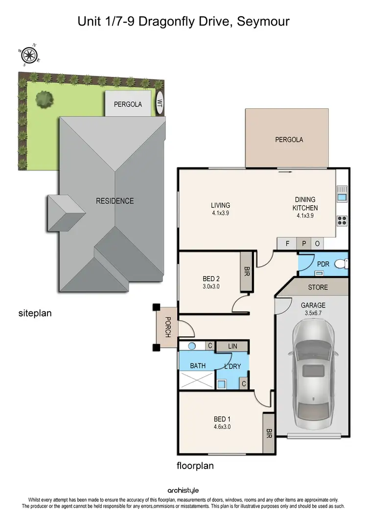 Floorplan of Homely unit listing, Unit 1/7 Dragonfly Drive, Seymour VIC 3660