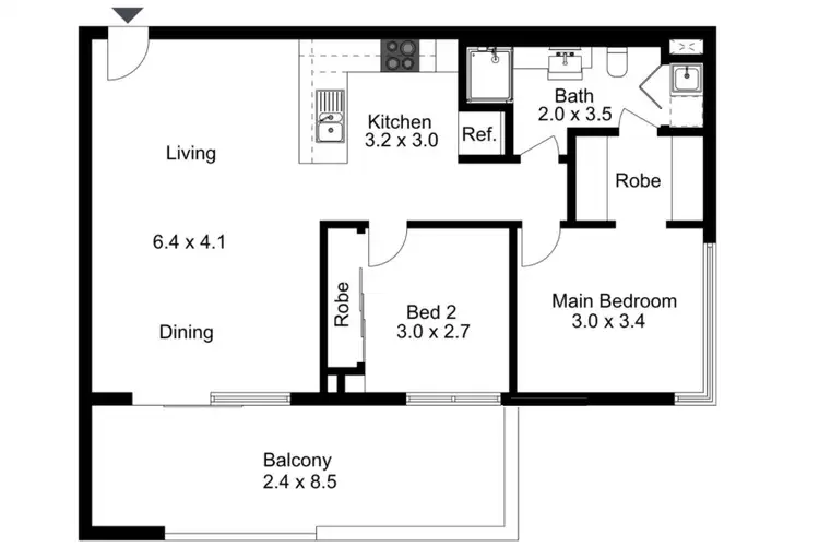Floorplan of Homely apartment listing, 271/84 Chandler Street, Belconnen ACT 2617
