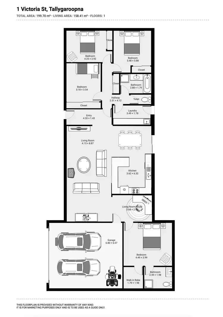 Floorplan of Homely house listing, 1 VICTORIA STREET, Tallygaroopna VIC 3634