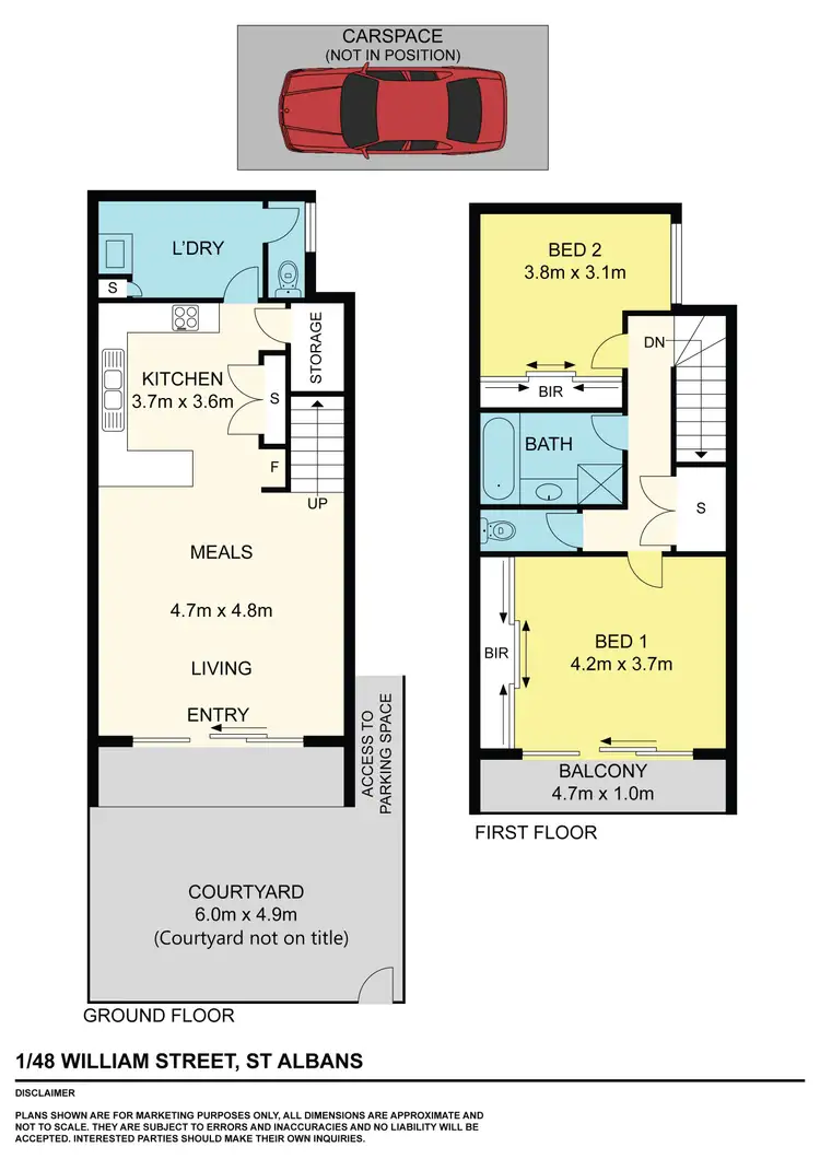 Floorplan of Homely townhouse listing, 1/48 William Street, St Albans VIC 3021