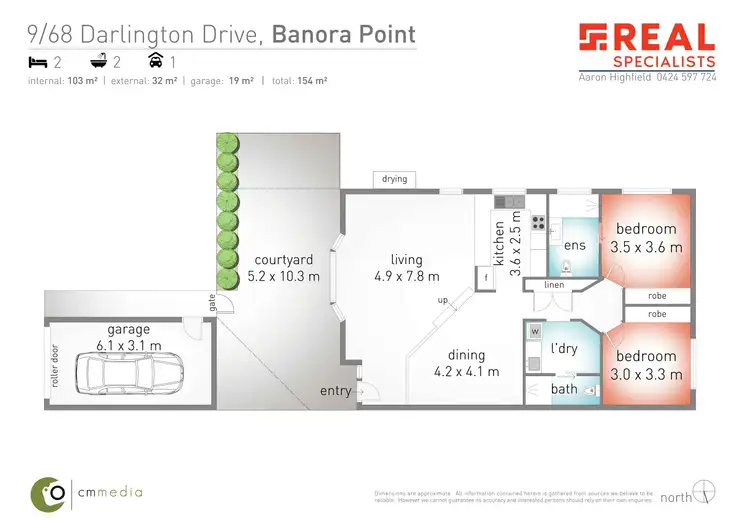 Floorplan of Homely villa listing, 9/68 Darlington Drive, Banora Point NSW 2486
