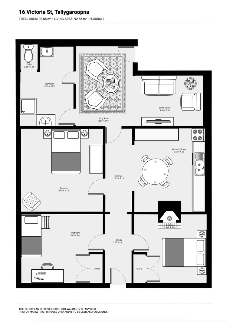 Floorplan of Homely house listing, 16 Victoria Street, Tallygaroopna VIC 3634