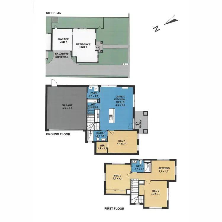 Floorplan of Homely townhouse listing, 1/3 Gladwyn Avenue, Frankston VIC 3199