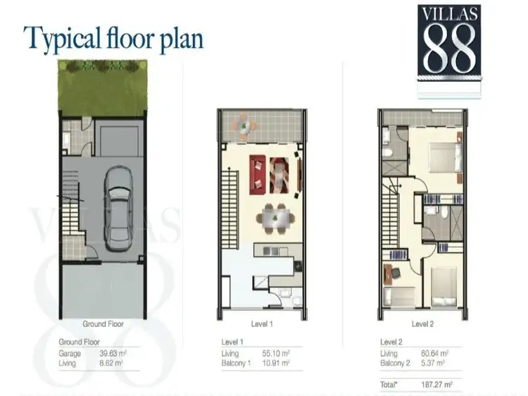 Floorplan of Homely townhouse listing, 9/1 MERVYN THOMAS DRIVE, Hope Island QLD 4212