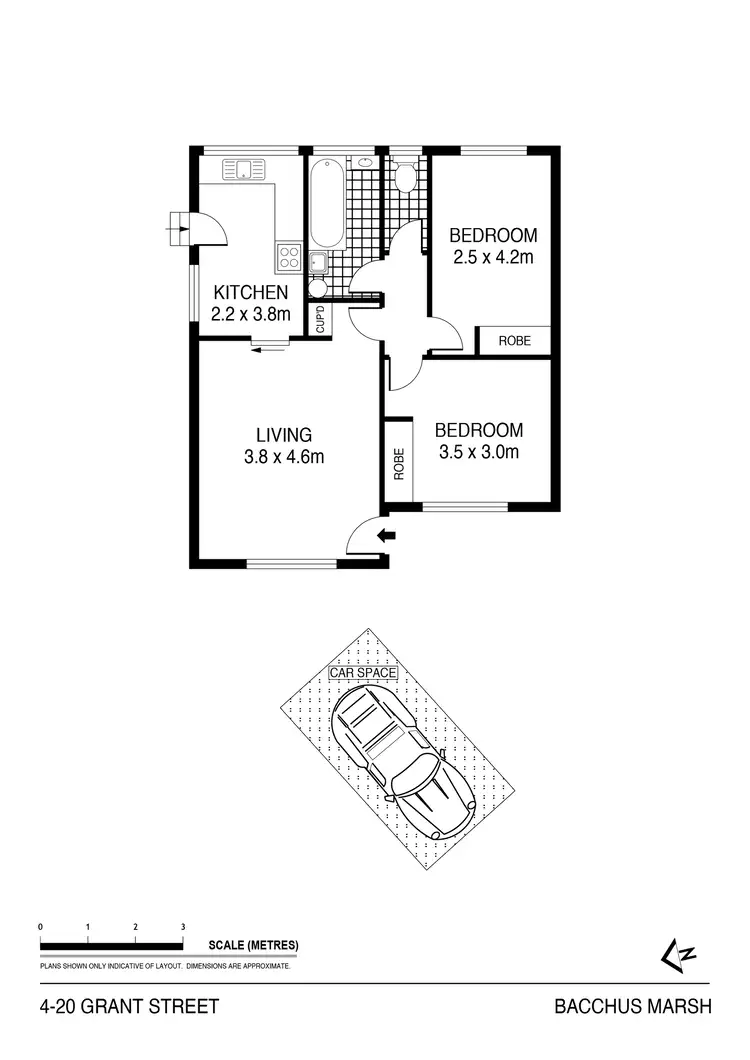 Floorplan of Homely unit listing, 4/20 Grant Street, Bacchus Marsh VIC 3340
