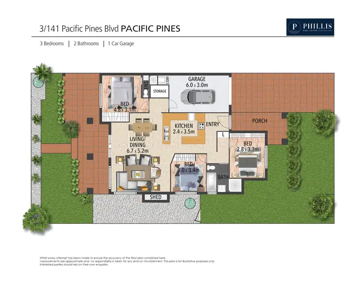 Floorplan of Homely house listing, 3/141 Pacific Pines Boulevard, Pacific Pines QLD 4211
