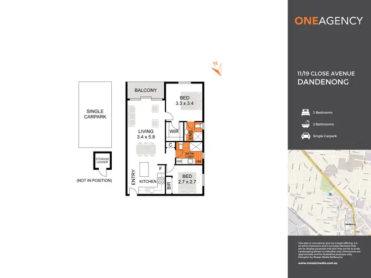 Floorplan of Homely apartment listing, 11/19 Close Avenue, Dandenong VIC 3175