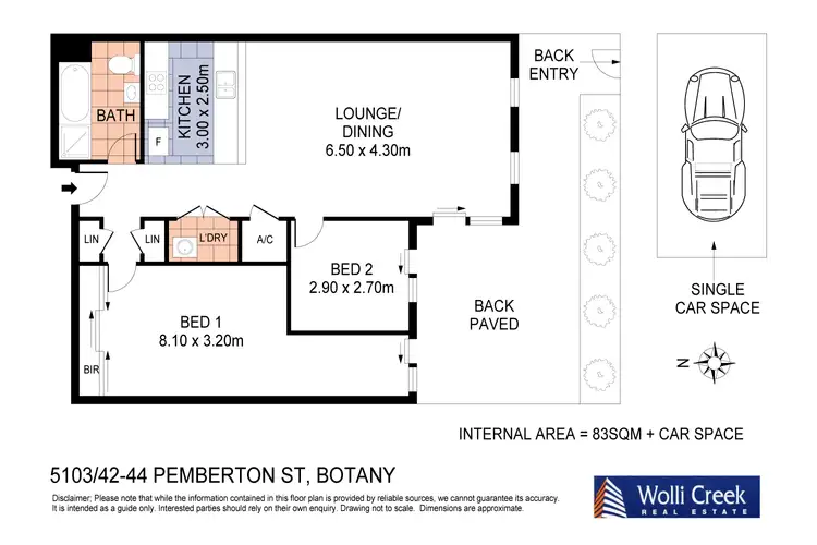 Floorplan of Homely apartment listing, 5103/42-44 Pemberton Street, Botany NSW 2019