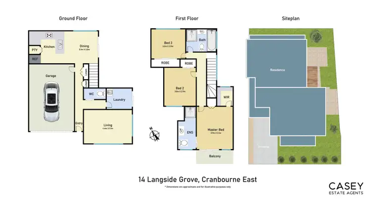 Floorplan of Homely townhouse listing, 14 Langside Grove, Cranbourne East VIC 3977