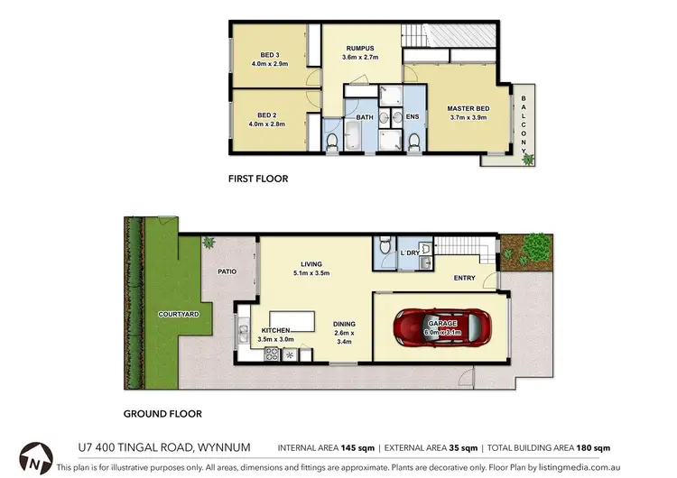 Floorplan of Homely townhouse listing, 7/400 Tingal Road, Wynnum QLD 4178