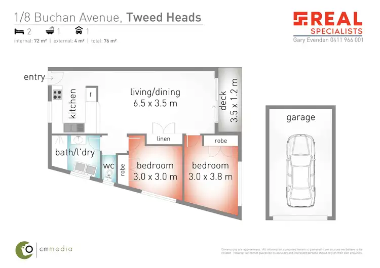 Floorplan of Homely unit listing, 1/8 Buchan Avenue, Tweed Heads NSW 2485