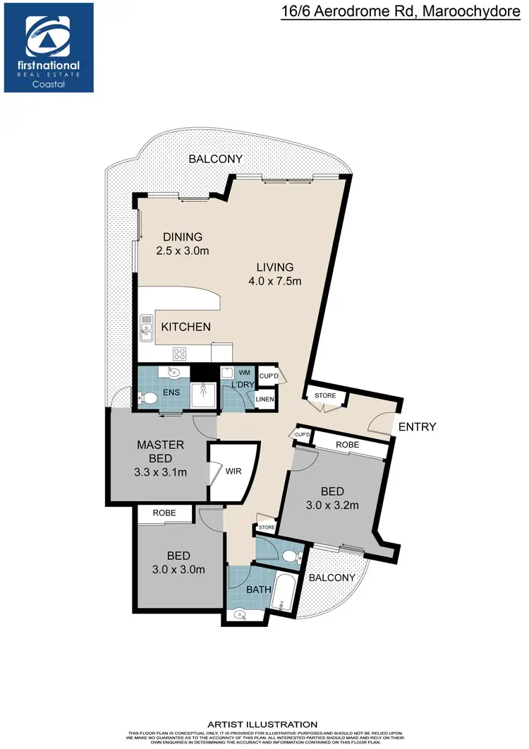 Floorplan of Homely unit listing, 16/6 Aerodrome Road, Maroochydore QLD 4558