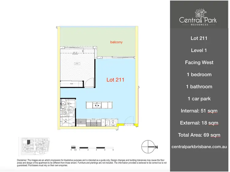 Floorplan of Homely apartment listing, 211/181 Clarence Road, Indooroopilly QLD 4068