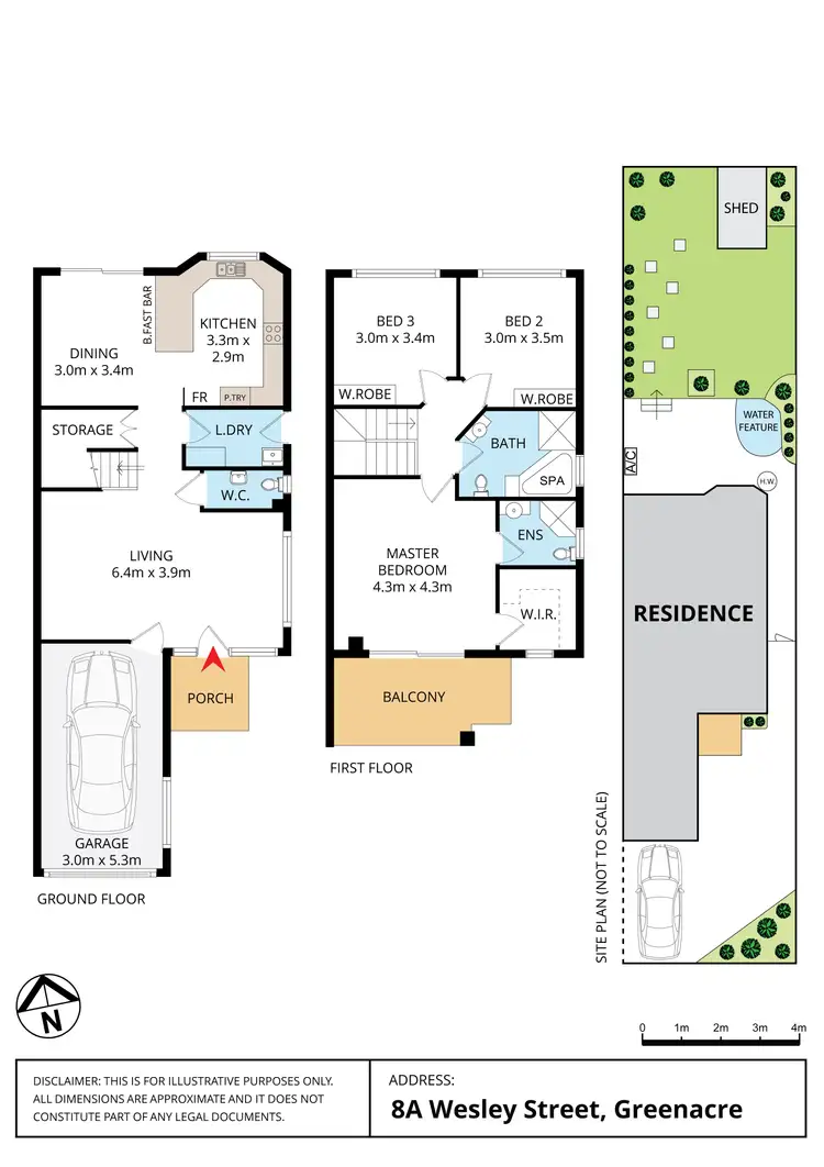 Floorplan of Homely semi-detached listing, 8A Wesley Street, Greenacre NSW 2190