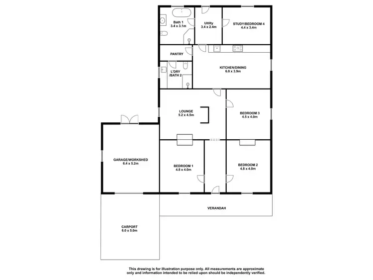 Floorplan of Homely house listing, 4 Fourth Street, Millicent SA 5280