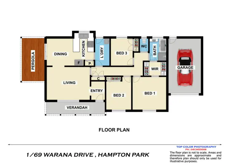 Floorplan of Homely unit listing, 1/69 Warana Drive, Hampton Park VIC 3976