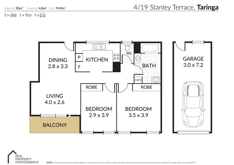 Floorplan of Homely apartment listing, 4/19 Stanley Terrace, Taringa QLD 4068