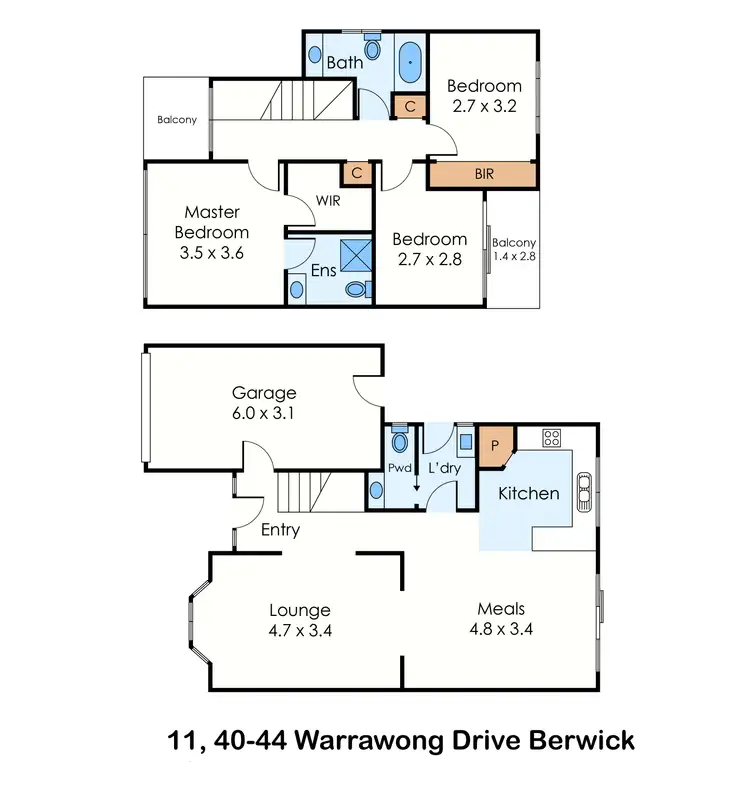Floorplan of Homely townhouse listing, 11/40-44 Warrawong Drive, Berwick VIC 3806