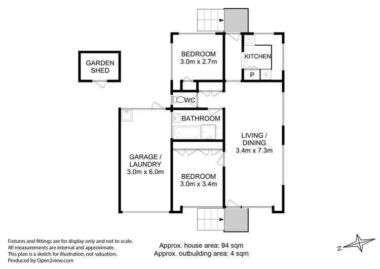 Floorplan of Homely unit listing, 2/66 Allumba Street, Howrah TAS 7018