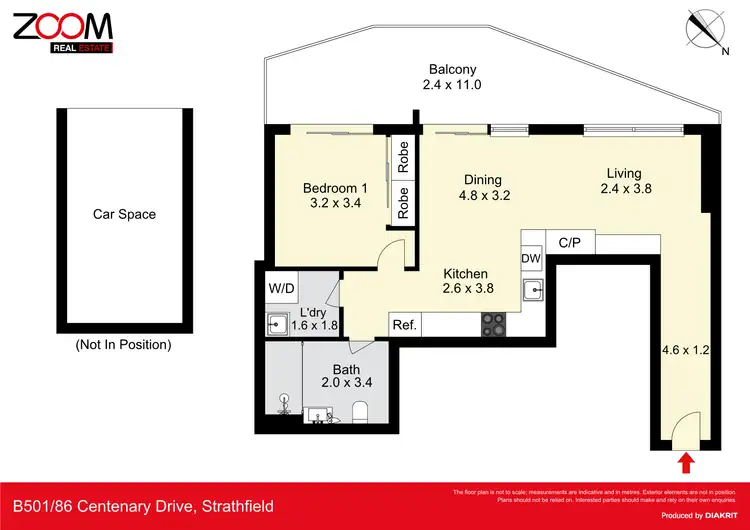 Floorplan of Homely apartment listing, B501/86 Centenary Drive, Strathfield NSW 2135