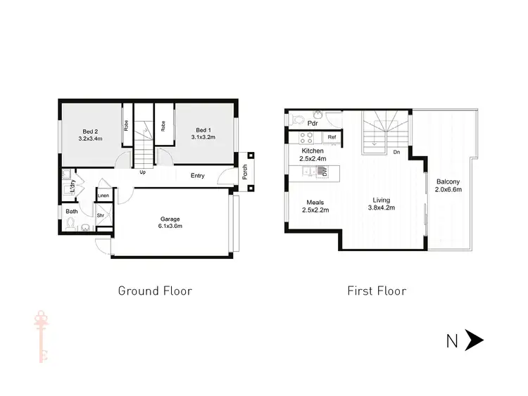 Floorplan of Homely townhouse listing, 23 Emu Parade, Jacana VIC 3047