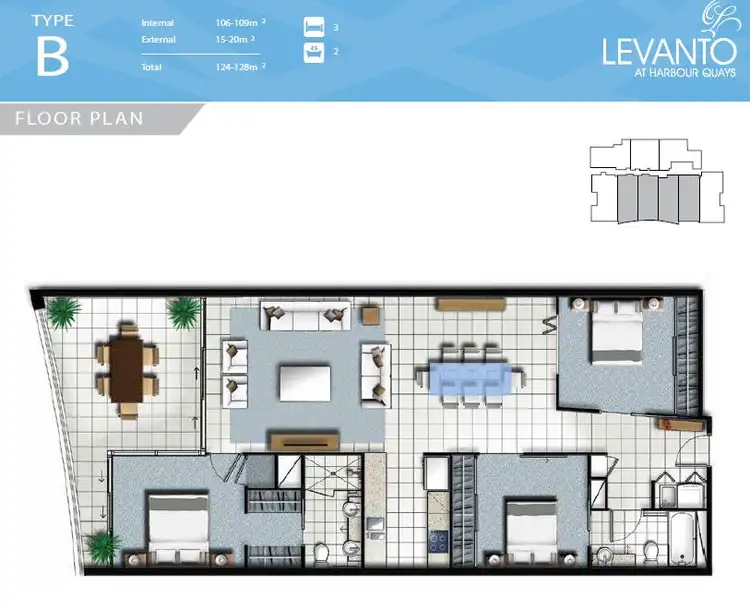 Floorplan of Homely apartment listing, 405/43 Harbour Town Drive, Biggera Waters QLD 4216