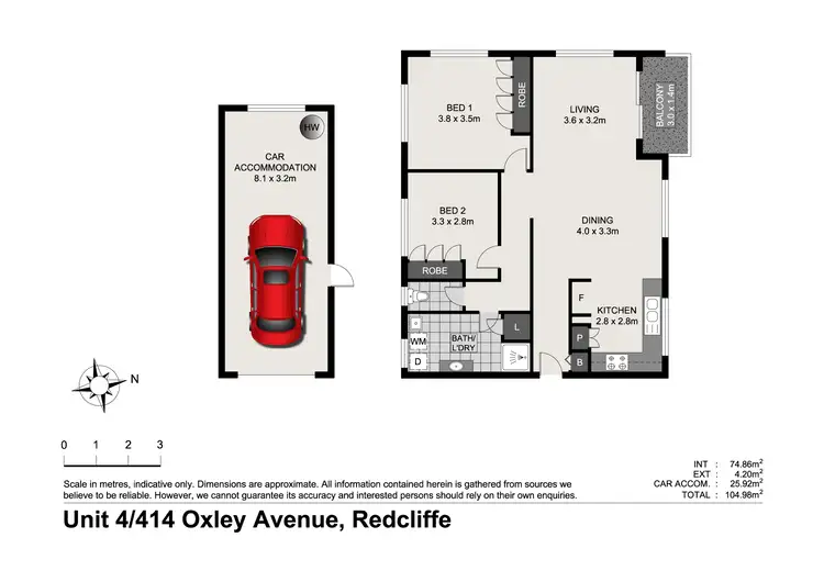Floorplan of Homely unit listing, 4/414 Oxley Avenue, Redcliffe QLD 4020