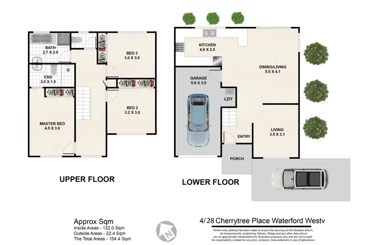 Floorplan of Homely townhouse listing, 4/28 Cherry Tree Place, Waterford West QLD 4133