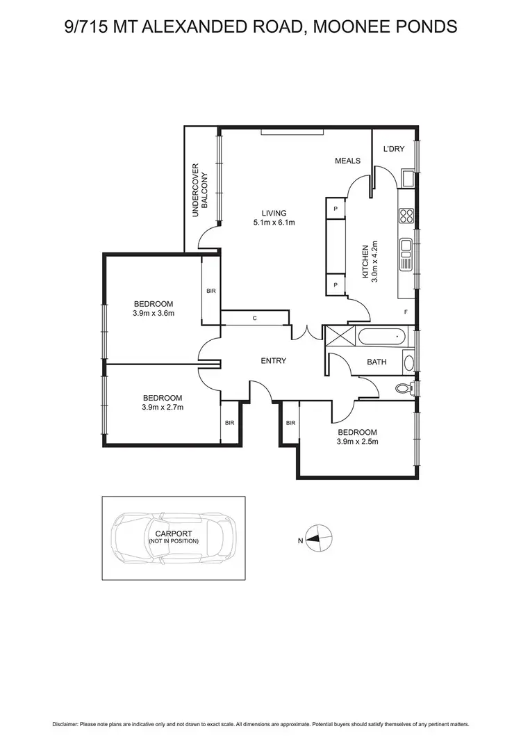 Floorplan of Homely apartment listing, 9/715 Mt Alexander Road, Moonee Ponds VIC 3039