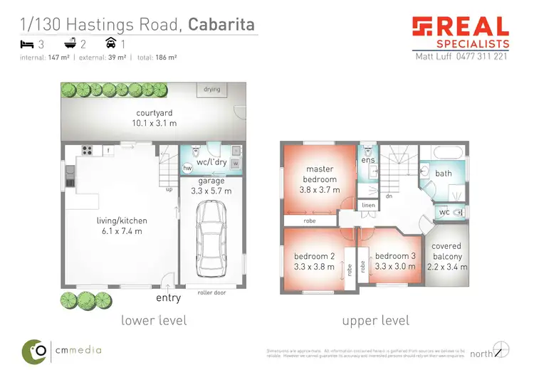 Floorplan of Homely townhouse listing, 1/130 Hastings Road, Bogangar NSW 2488
