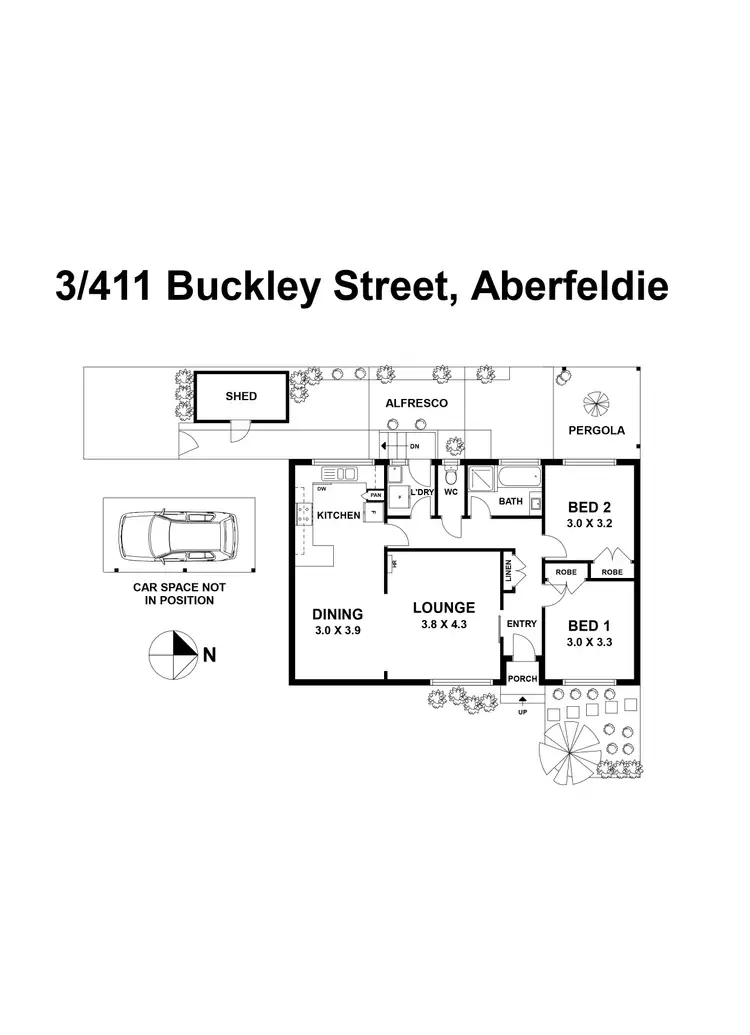 Floorplan of Homely unit listing, 3/411 Buckley Street, Aberfeldie VIC 3040