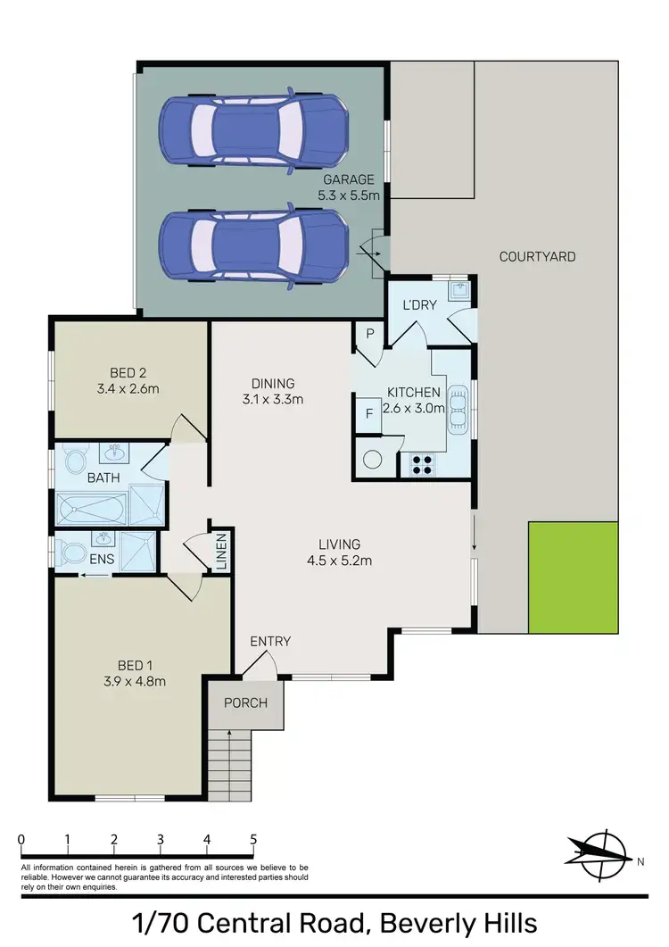 Floorplan of Homely villa listing, 1/70 Central Road, Beverly Hills NSW 2209