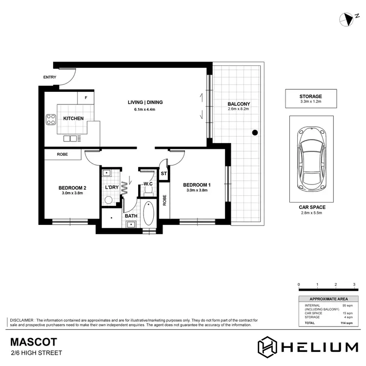 Floorplan of Homely apartment listing, 2/6 High Street, Mascot NSW 2020