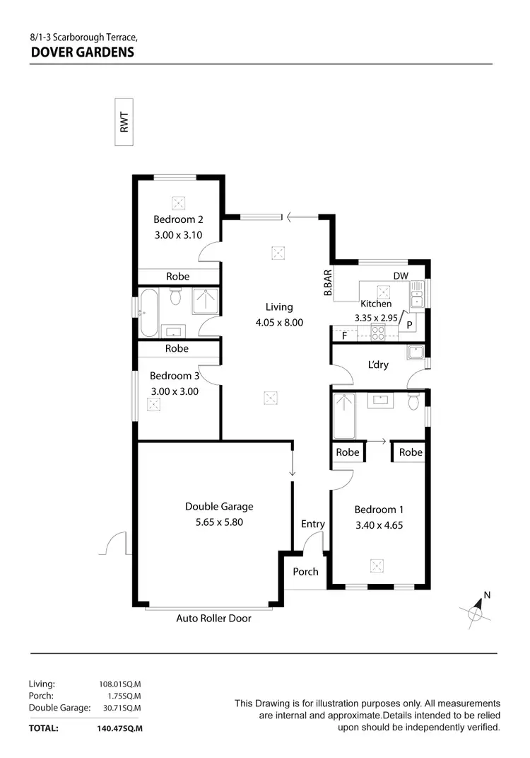 Floorplan of Homely unit listing, 8/1-3 SCARBOROUGH TERRACE, Dover Gardens SA 5048