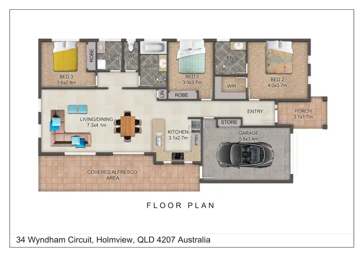 Floorplan of Homely house listing, 34 WYNDHAM CIRCUIT, Holmview QLD 4207