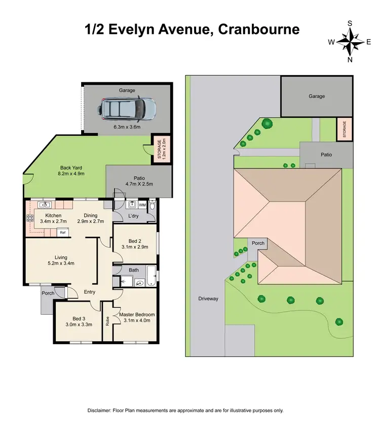 Floorplan of Homely unit listing, 1/2 Evelyne Avenue, Cranbourne VIC 3977