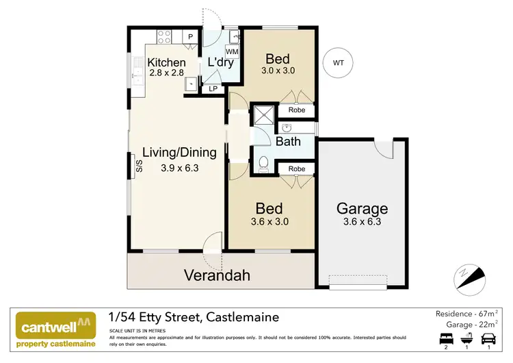 Floorplan of Homely unit listing, 1/54 Etty Street, Castlemaine VIC 3450