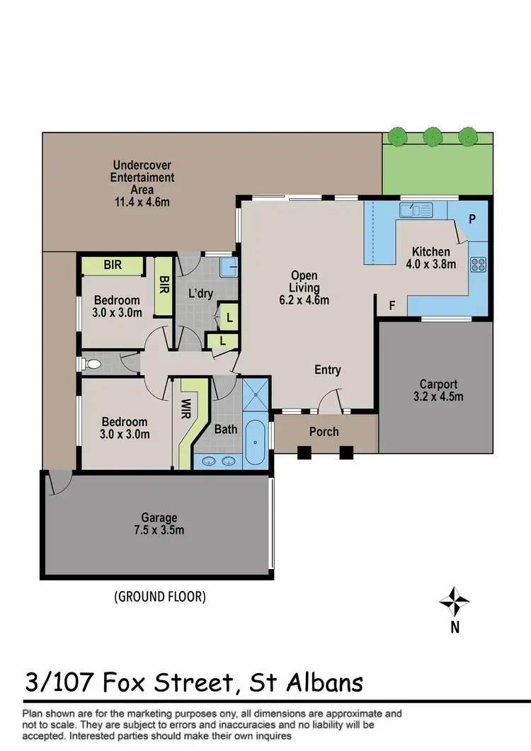 Floorplan of Homely unit listing, 3/107 Fox Street, St Albans VIC 3021