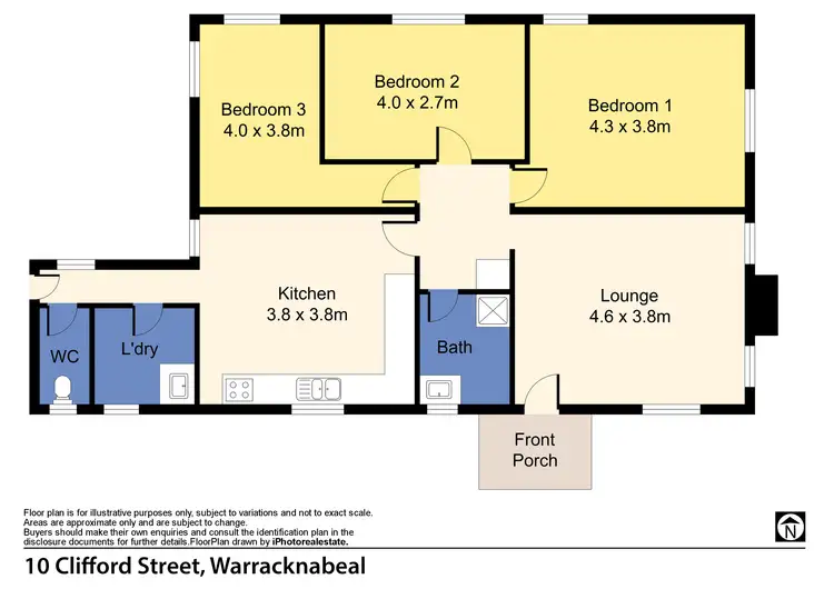 Floorplan of Homely house listing, 10 Clifford Street, Warracknabeal VIC 3393