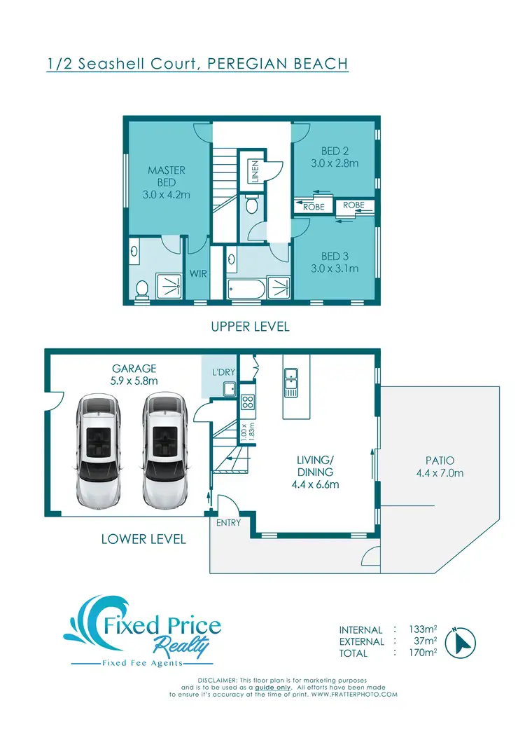 Floorplan of Homely semi-detached listing, 1/2 Seashell Court, Peregian Beach QLD 4573