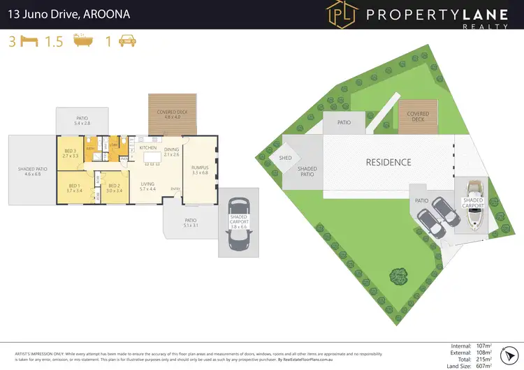 Floorplan of Homely house listing, 13 Juno Drive, Aroona QLD 4551