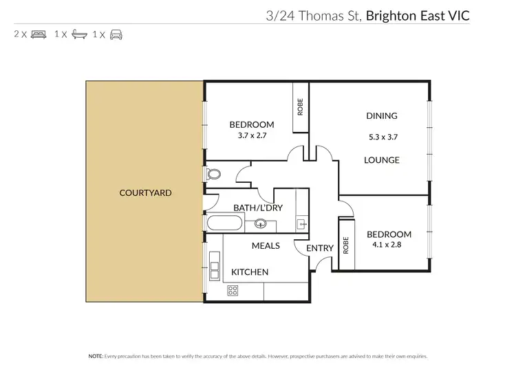Floorplan of Homely apartment listing, 3/24 Thomas Street, Brighton East VIC 3187