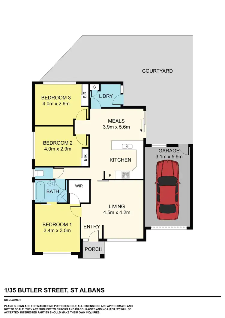 Floorplan of Homely unit listing, 1/35 Butler Street, St Albans VIC 3021
